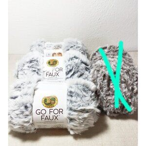 Fluffy soft yarn, Lion Brand "Go For Faux" 3 skeins